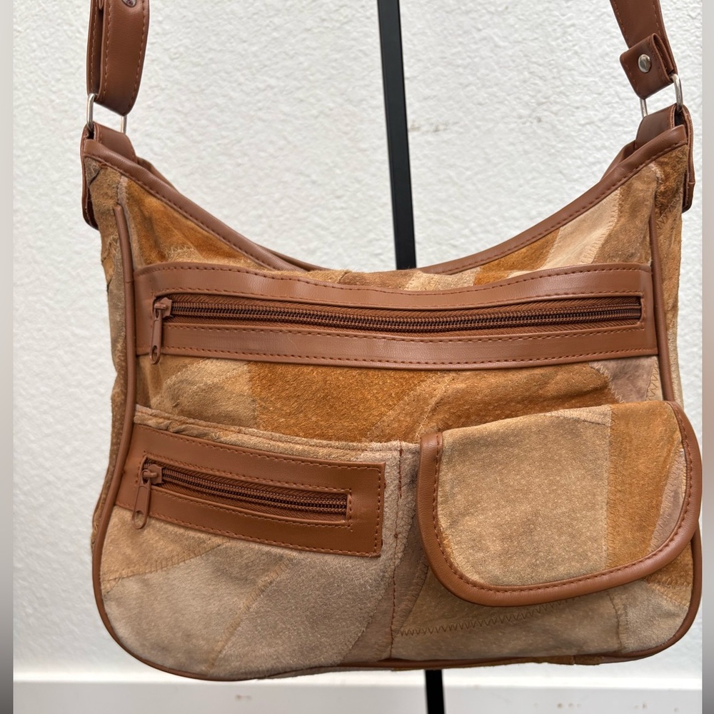 Patchwork Suede Shoulder/Crossbody Bag - image 2